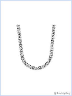 Italian 925 Sterling Silver Byzantine Chain Necklace 18 in Lobster Clasp
